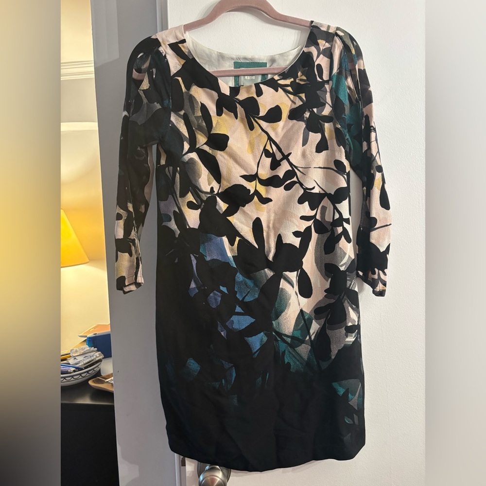 Maeve Anthropology quarter sleeve Floral Shift Dress- Large